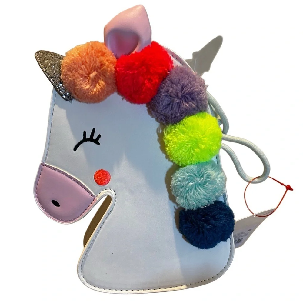 Cat & Jack Unicorn Bag with Rainbow Pom Poms